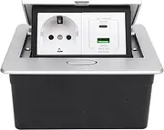 Recessed Power Strip, 2 Prong Outlet USB A and C Port PD20W Fast Charging Power Outlet Recessed Socket with USB Port, Desktop Socket for Office Hotel School