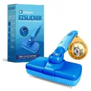 PetLovers EzSlicker Self-Cleaning Brush for Dogs Cats Tangle Free Grooming Comb
