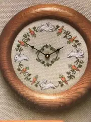 Carrot Chasing Clock Counted Crosstitch Pattern Rabbit Bunny Easter Spring