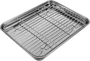 NAMOARLY Stainless Steel Baking Tray Rack Cool Rack Multi-use Pan Set for Frying Baking and Cooking