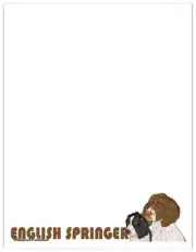 English Springer Spaniel Printable Stationery, Writing Paper, 8.5" x 11" 25 Shee