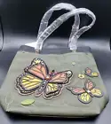 Chala "MONARCHBUTTERFLY" Olive Green Deluxe Tote Bag Vegan❤ Faux Leather - New