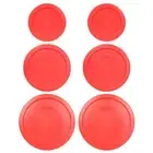 Pyrex (2) 7200-PC, (2) 7201-PC, (2) 7402-PC Red Replacement Lids