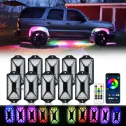 10 Pods RGB Dreamcolor LED Underbody Rock Lights Bluetooth For GMC Yukon Canyon