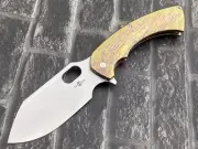 TwoSun Folding Knife 14C28N Titanium Handle Outdoor Pocket Knife TS459-14c-Gold
