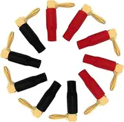 10pcs Banana Plug Cables Plugs Connectors Banana Connector Banana Speaker Cable Connectors Banana Adapter Speaker Adapter Speaker Connector Angled Connector Angled Plug