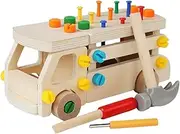 CoudarTitie Wooden Screw Board Set for Early Education, Developmental Gift, Fine Motor Skills Toys, Car Screw Toy