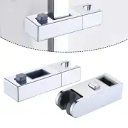 Stylish Square Tube Shower Rail Head Holder with Adjustable Size Chrome Finish