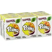 Prima Tropical Fruit Drink Poppers Multipack 200mL x 6 pack