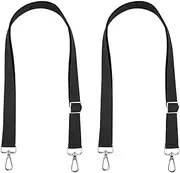 2pcs Horse Blanket Leg Straps, Elastic Horse Blanket Leg Straps Horse Blanket Belly Strap Replacement with Swivel Snap Hook Adjustable Length 21.85-40.16in Black(Double Hook)