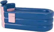 Portable Bathtub - Foldable Indoor Outdoor Bath Bucket | Portable Bathtub Inflatable SPA Bathtub with Headrest, Lumbar Support, and Side Storage Pocket, Freestanding Bathtub for Home