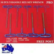 10Pcs HEX KEY WRENCH SET METRIC HEAT TREATED 2mm -10 mm T-HANDLE Plastic Dipped