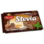 Stevia Mini Wafers Bg Line Sugar-free sweetener Stevia and cocoa filling -120 gr