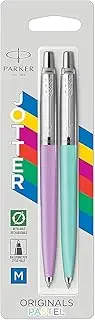 [PARKER] Jotter Originals Ballpoint Pen Pastel Collection | Mint and Purple 50s Finishes | Medium Point | Blue Ink | 2 Count