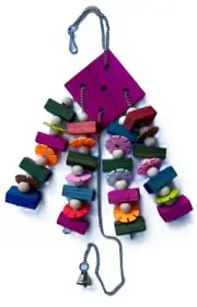 Multicolor Wood Bird Toy, Chewing Hanging Bird Cage Toy, MD Cage Decor