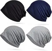 [HieoAnir] Cotton Slouchy Beanie Hip-Hop Soft Lightweight Running Beanie Adult Dwarf Hats Chemo Cap for Men Women