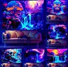 Hippie Weed Blacklight Wall Art Poster Tapestry Wall Hanging Large UV Reactive