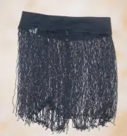 New in Package Wolff Fording Black 13" Fringe Skirt w/Snap On Waistband Tap Jazz