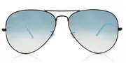 Ray-Ban RB3025 Aviator Large Metal Blue-Light Block 002/4O Men's Sunglasses Black Size 55