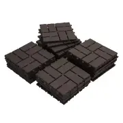 Patio Deck Tiles 12 x 12 inches Composite Interlocking Decking Tile Four Slat...