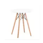 Design Square Round Wooden Dining Table Eiffel Design Wooden Legs 80cm - White