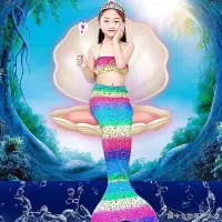 在飛比找Yahoo!奇摩拍賣優惠-【現貨精選】【美人魚衣服】 美人魚泳衣美人魚尾巴兒童美人魚衣