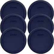 Pyrex Blue 4 Cup Round Plastic Cover - 6-Pack