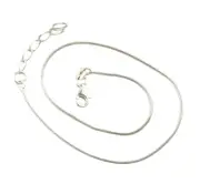 New Solid Sterling Silver Snake Chain Anklet 9" - 10"
