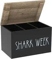 Fashionable Tampon Holder, Girl Stuff Box with Lid, Wood Feminine Product Organizer Girl Stuff Box with Compartments Solid Tampon Holder for Women (black)
