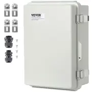 VEVOR Outdoor Electrical Junction Box, 430 x 330 x 180 mm, ABS Plastic Electrical Enclosure Box with Hinged Cover Stainless Steel Latch, IP67 Dustproo