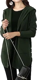 [Generic] Women's Lightweight Open Front Cardigans Fall Knit Side Button Long Sleeve Sweater Casual Soft Drape Cardigan