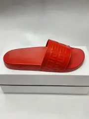 Givenchy 4G Leather Pool Slide Sandals Red Men's Size 12 US / 45 EU