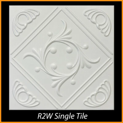Ceiling Tiles texture Glue Up 20x20 R2 White Pack of 96pcs (253.44 sq ft)