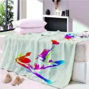 Color Edge Summer Line Sky 3D Warm Plush Fleece Blanket Picnic Sofa Couch