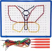 Threading Practice Board, String-Along Threading Set, Sensory Thread Board Learning, Safe for Little Hands, Portable and Compact, 30x22x4cm for Boys and Girls