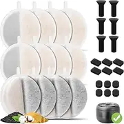 12 Pack Replacement Filters for 2.5L Lite & Premium Pet Water Fountain, Cat Water Fountain Filters, Triple Filtration System Pet Fountain Filter Replacement (18 Sponge Foams)