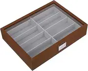 ELAYARD 8 Sunglasses Organizer Box Slot Wooden Eyeglass Storage Case with Clear Top Lid Stylish Eyewear Display for with Soft Protective Lining