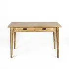NEW - Danish Style Oak Natural Lacquered Timber 2 Drawer Desk/Console Hall Table