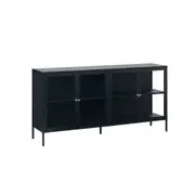 CARMEL 170cm 4 Glass Doors Sideboard Modern Furniture - Black