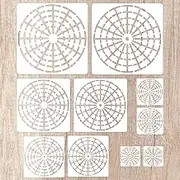 10pcs Mandala Dot Painting Stencils, 5 Sizes Reusable Mandala Dotting Stencil Segment Mandala Template for Dot Painting Tools Set for Paper Wall Wood Canvas DIY Painting Art Projects