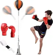 Boxing Standing Reflex Bag, Punching Reflex Ball Set, Height Adjustable Boxing Equipment, Hand-Eye Coordination Training for Accuracy