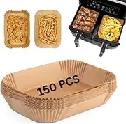 Air Fryer Liners 150 Pcs, Ninja Air Fryer Liners for Ninja Air Fryer Dual, Air Fryer Accessories for AF300UK AF400UK, Paper Liners Compatible with Ninja, Salter, Tower and Other Dual Zone Air Fryer