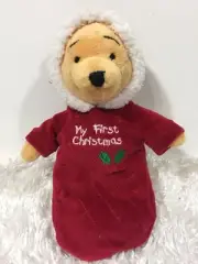 Disney Winnie the Pooh Bean Bag Plush Toy 9” CHRISTMAS POOH My First Christmas