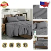 Breathable 400 Thread Count Full Sheet Set - Organic Cotton - Grey Sateen Luxury