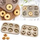 6 Cavity Donut Baking Pans Non Stick Doughnut Mold Maker Donut Tray
