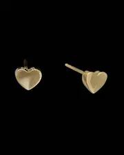 14K Minimalist Heart Studs