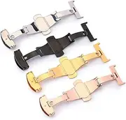 [LIFKOME] Stylish Non-automatic Elastic Belt Buckle Watch Accessories Stainless Steel Rosy