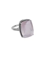 Tiramisu Silver 10.67 ct. tw. Rose Quartz Ring