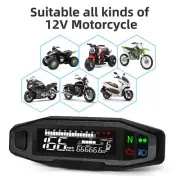 For Motorcycle Gauge LCD Digital Speedometer Odometer Tachometer LED W/ Bracket