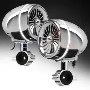 Waterproof Bluetooth Motorcycle Stereo LED Speakers Audio System Harley Chrome